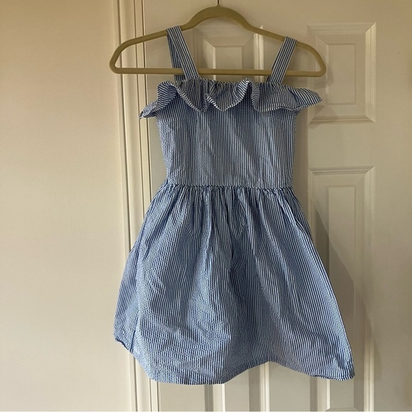 Polo Ralph Lauren Other - Polo Ralph Lauren Girls Seersucker Striped Ruffled Dress with Pockets (10)